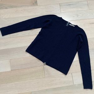 Be…TWEEN Italian soft wool blend stretch waffle warm back zipper sweater xs